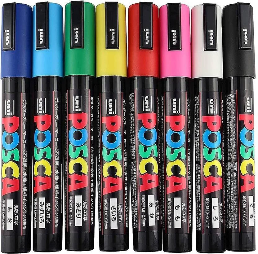 Posca 5M 1.8-2.5 mm Bullet Shaped Multi-Colored Marker ...