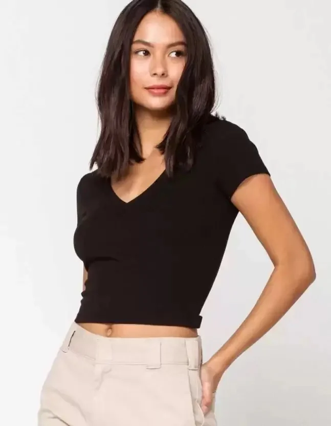 Fashion Passion India Casual Regular Sleeves Solid Women Black Top