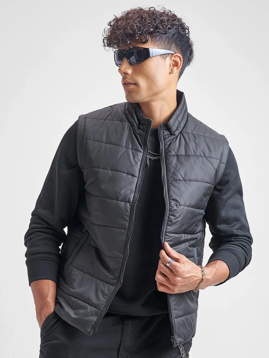 HIGHLANDER Men Black Padded Jacket