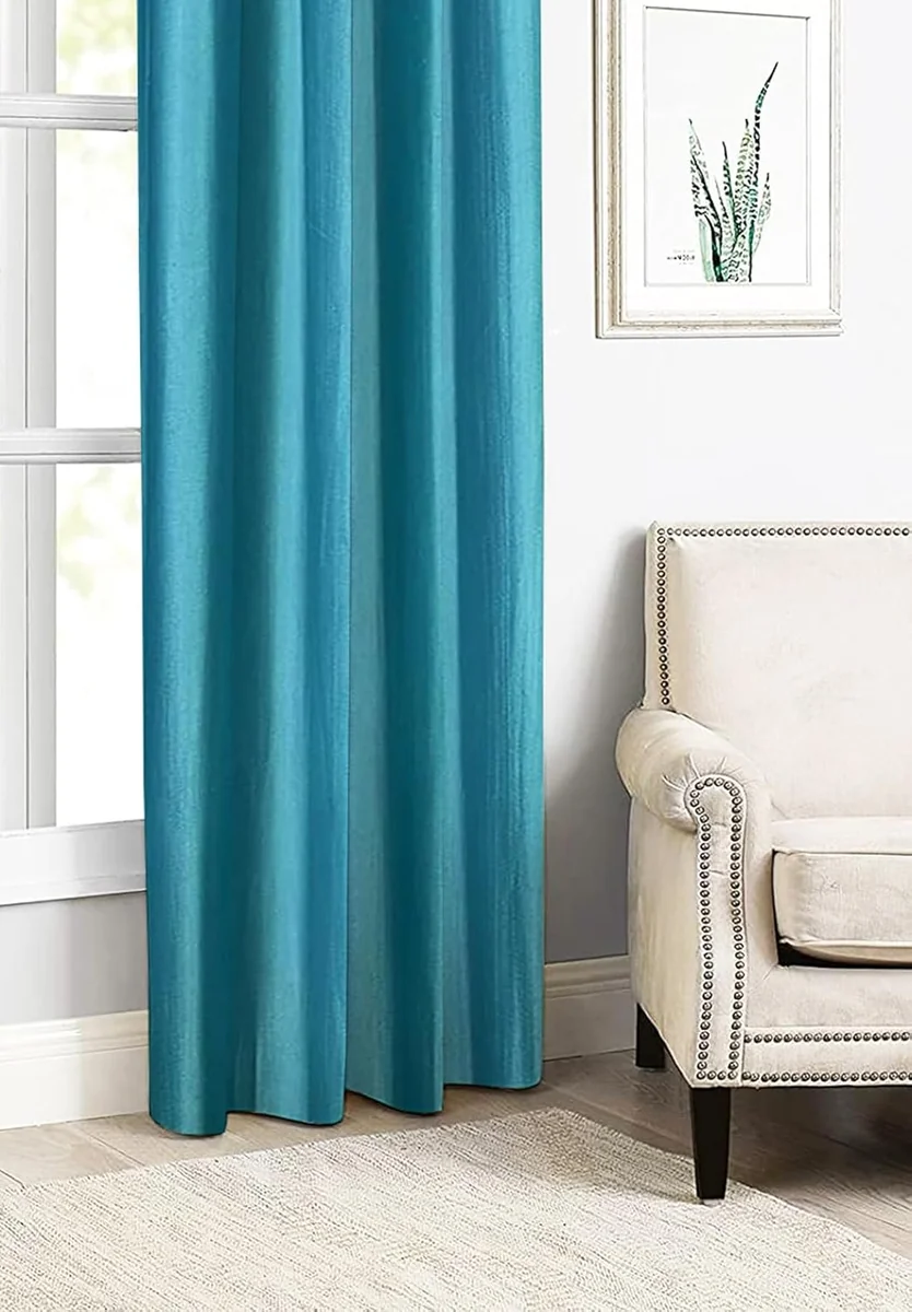 IVAZA Polyester Solid Crushed Texture Curtain Small Window 2 Feet Pack of 1 Aqua - Best Price ₹99 at Amazon