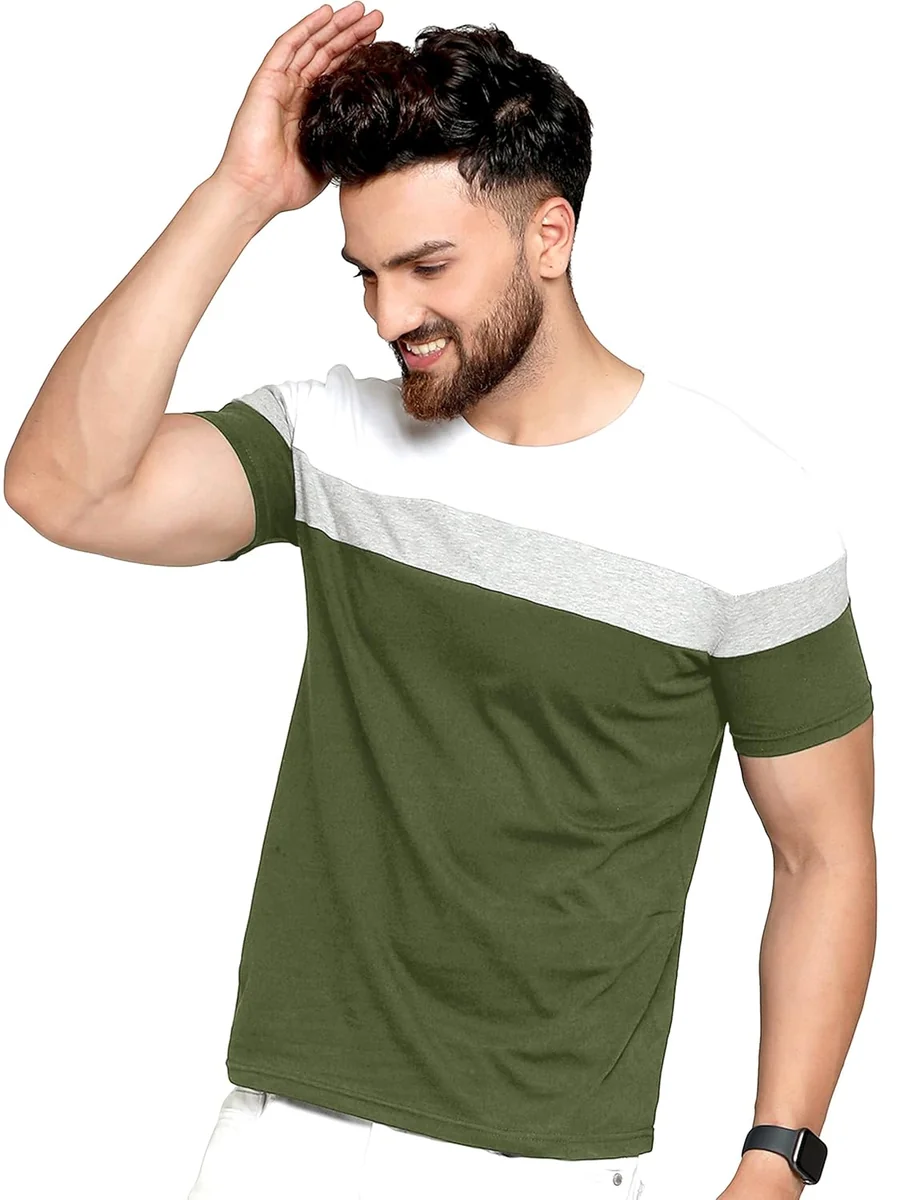 AUSK Round Neck Half Sleeves Regular Fit T-Shirt for Mens