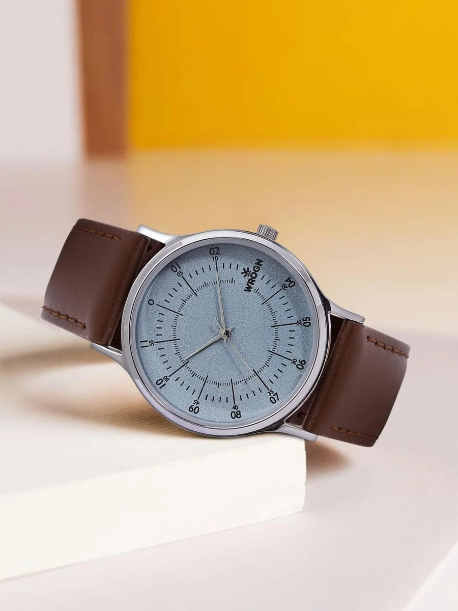Men Leather Straps Analogue Watch WRG00042C