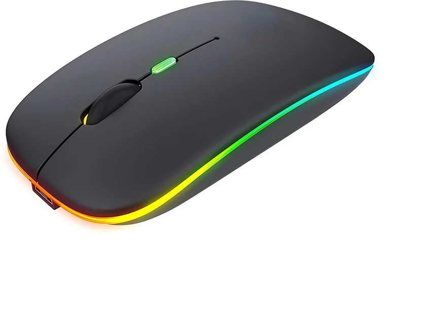 ELECTRO WOLF Rechargeable Wireless Mouse with RGB LED B...