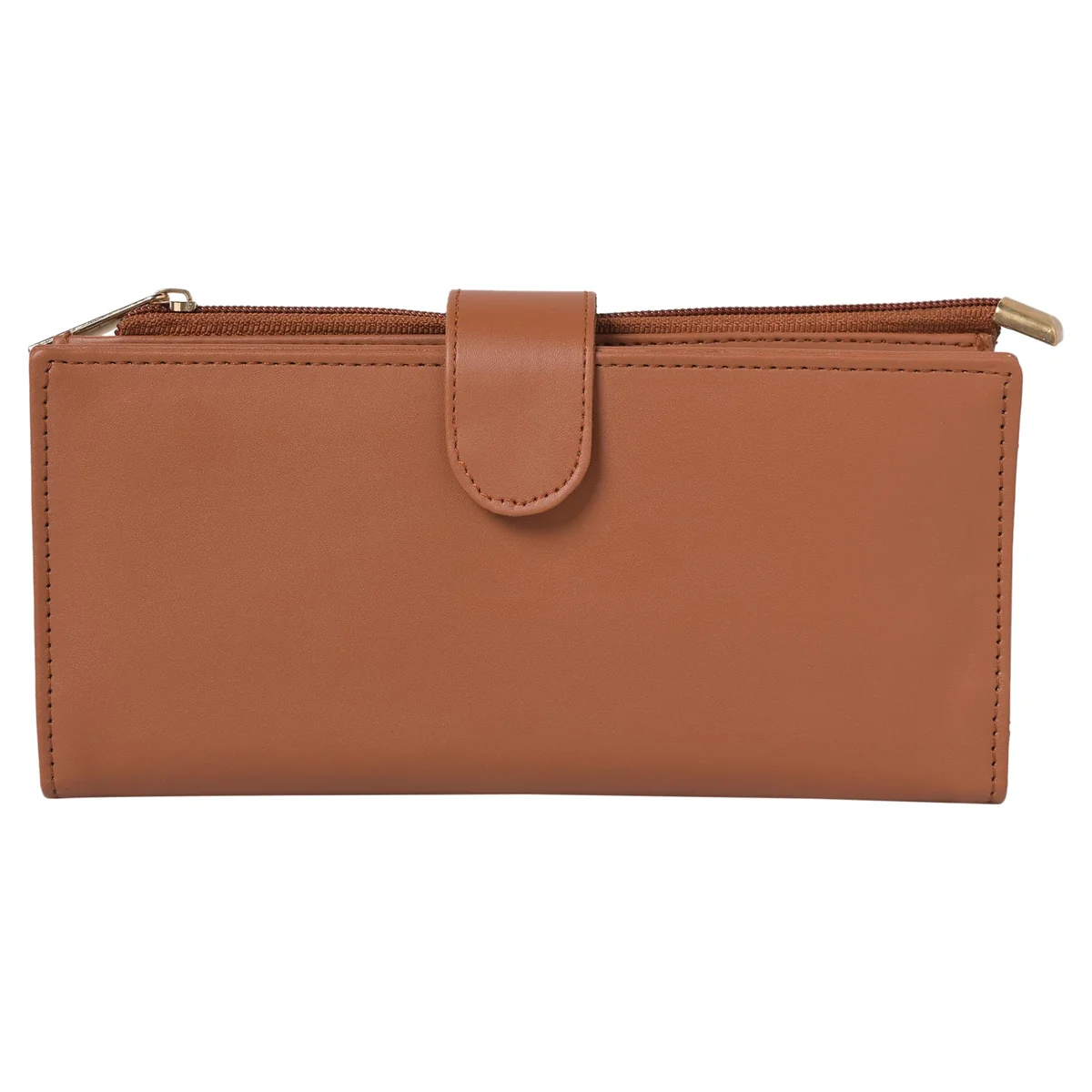 Wallet for Women's | Clutch |Two Fold Wallet| Vegan Leather | Holds Upto 10 Cards 1 ID Slot | 2 Notes & 1 Coin Compartment | Magnetic Closure| (Tan)