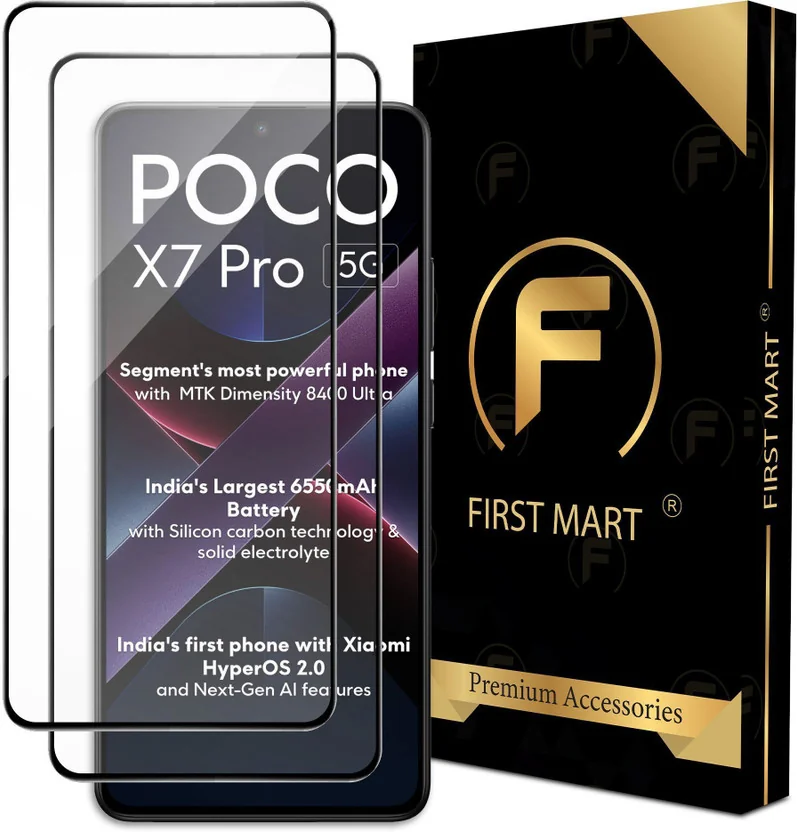 FIRST MART Edge To Edge Tempered Glass for Poco X7 Pro ...