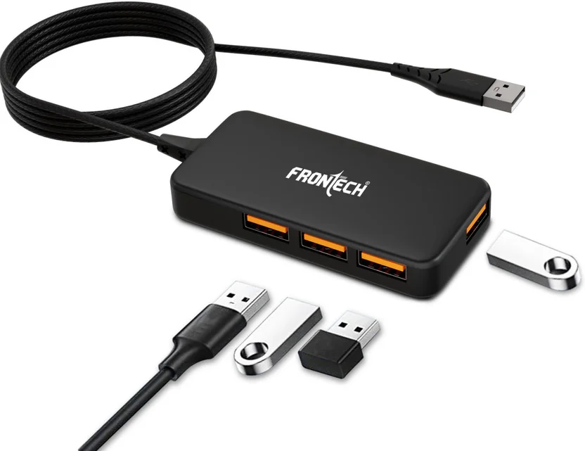 Frontech 4 in 1 USB Hub Dock, LED Indicators, 150 Cm Ca...