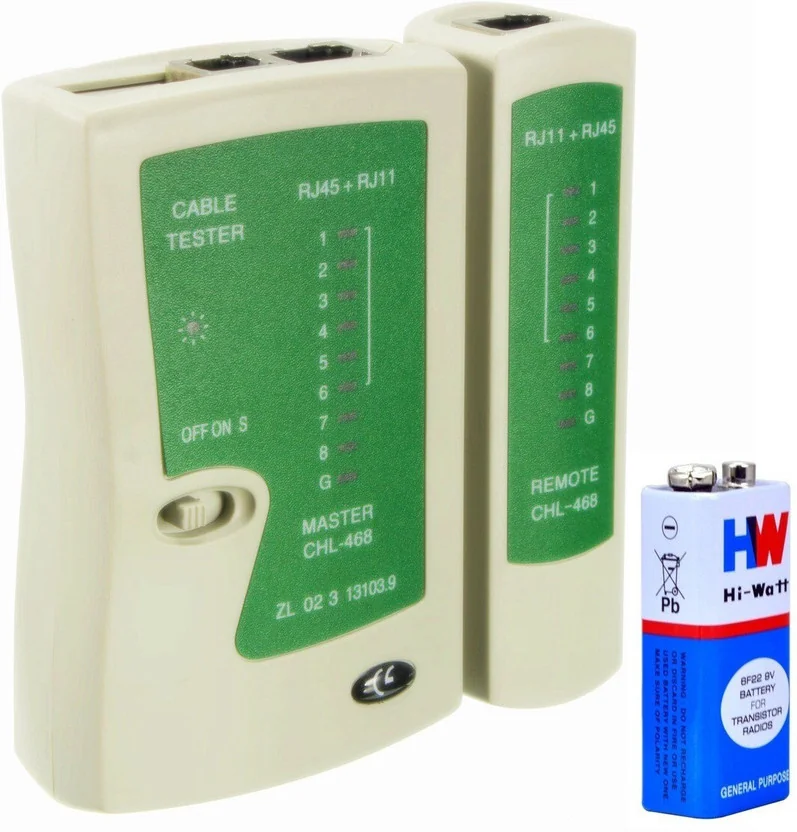 GoodsBazaar Network Cable Tester RJ45 RJ11 RJ12 Cat5 De...
