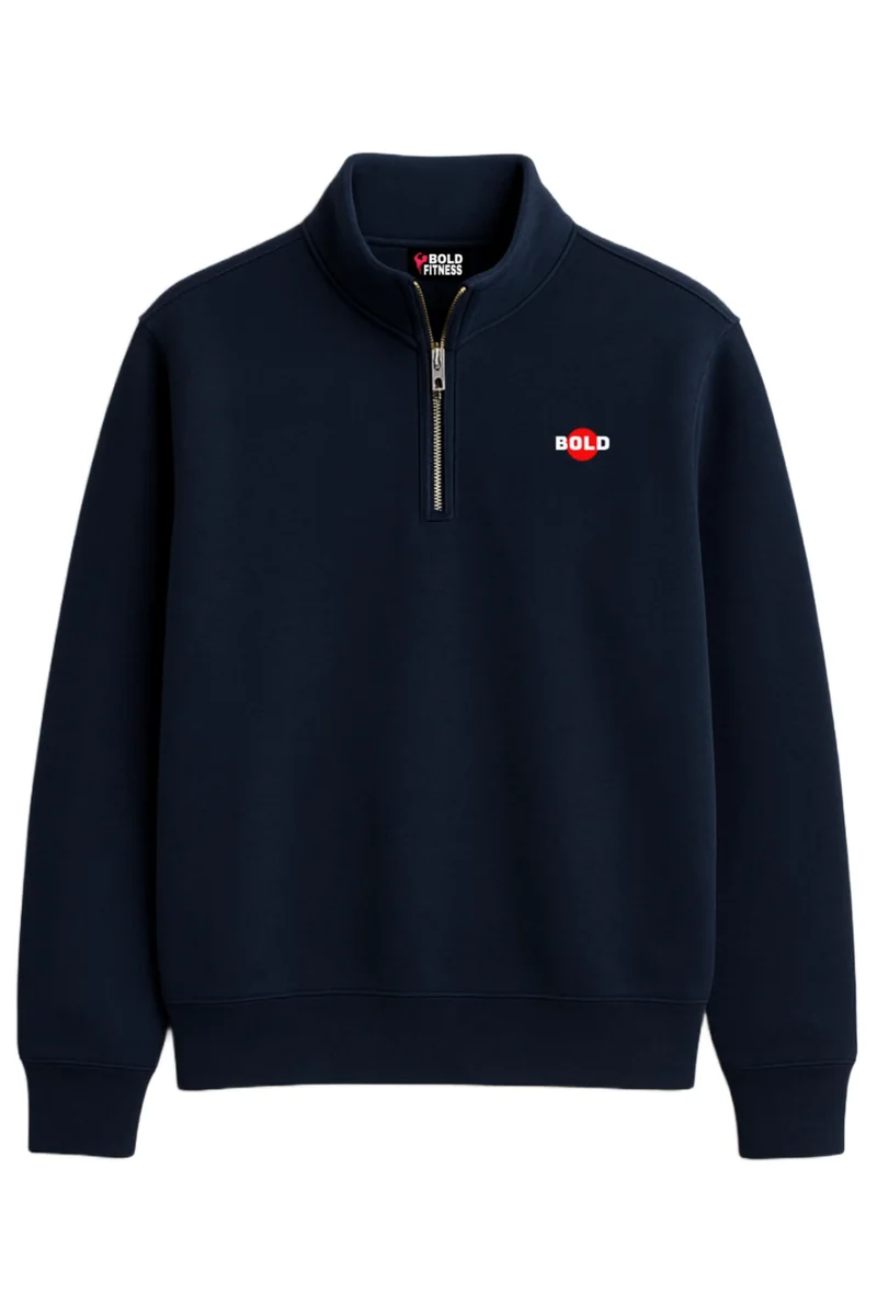 Men’s Half-Zip Fleece Sweatshirt | Stylish, Breathable,Quarter-Zip Pullover Full Sleeve Winter Wear (in, Alpha, S, Navy Blue)