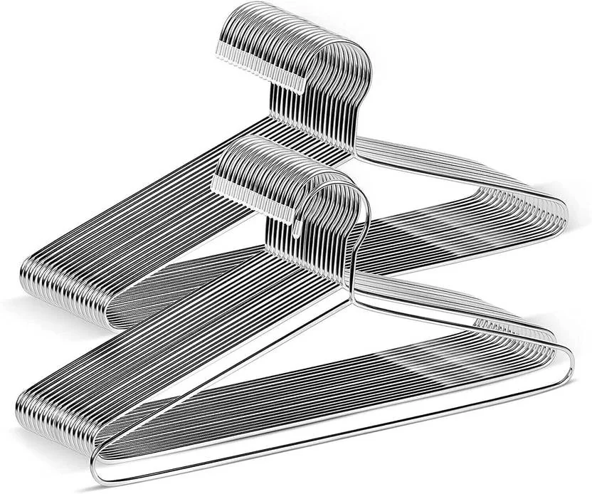DEZNA Stainless Steel Coat Hanger Space Saving Hanger Steel Coat Pack of 6 Hangers For  Coat  (Silver) - Best Price ₹102 at Flipkart