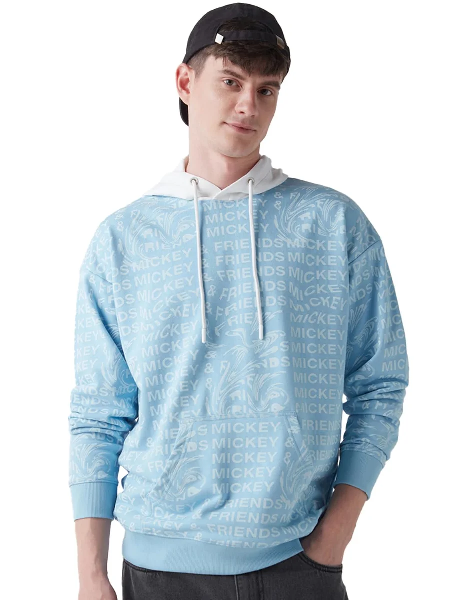 X Disney Mickey Mouse Men's Polycotton Oversized Fit Hoodies | Hoodie for Men Winter Wear
