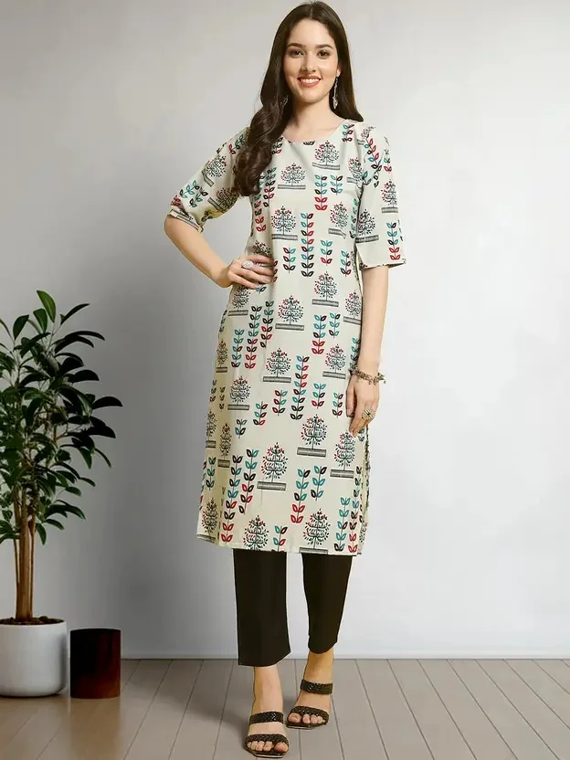 1 Stop Fashion Women Crepe Kurta Pant Set