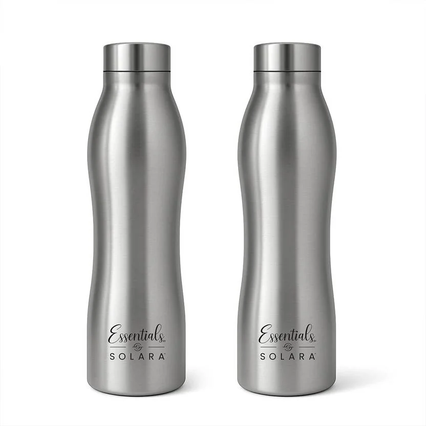 Solara 1000 ml Steel Bottle  (Pack of 2, Silver) - Best Price ₹399 at Flipkart