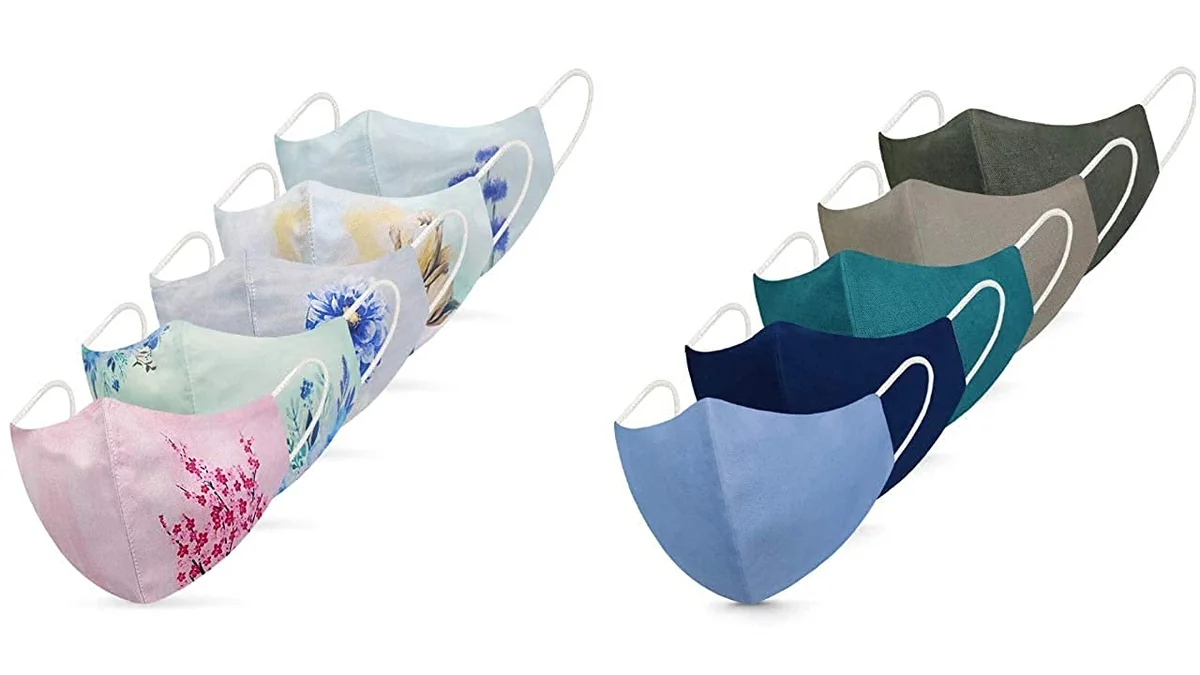 SIXSIGMA® Unisex Cotton Light Weight, Breathable & Skin Friendly, Washable & Reusable Fabric, Soft Spandex Ear Loops & 3 Layer Fashion Cloth Mask Without Valve (Set of 10 Pcs)