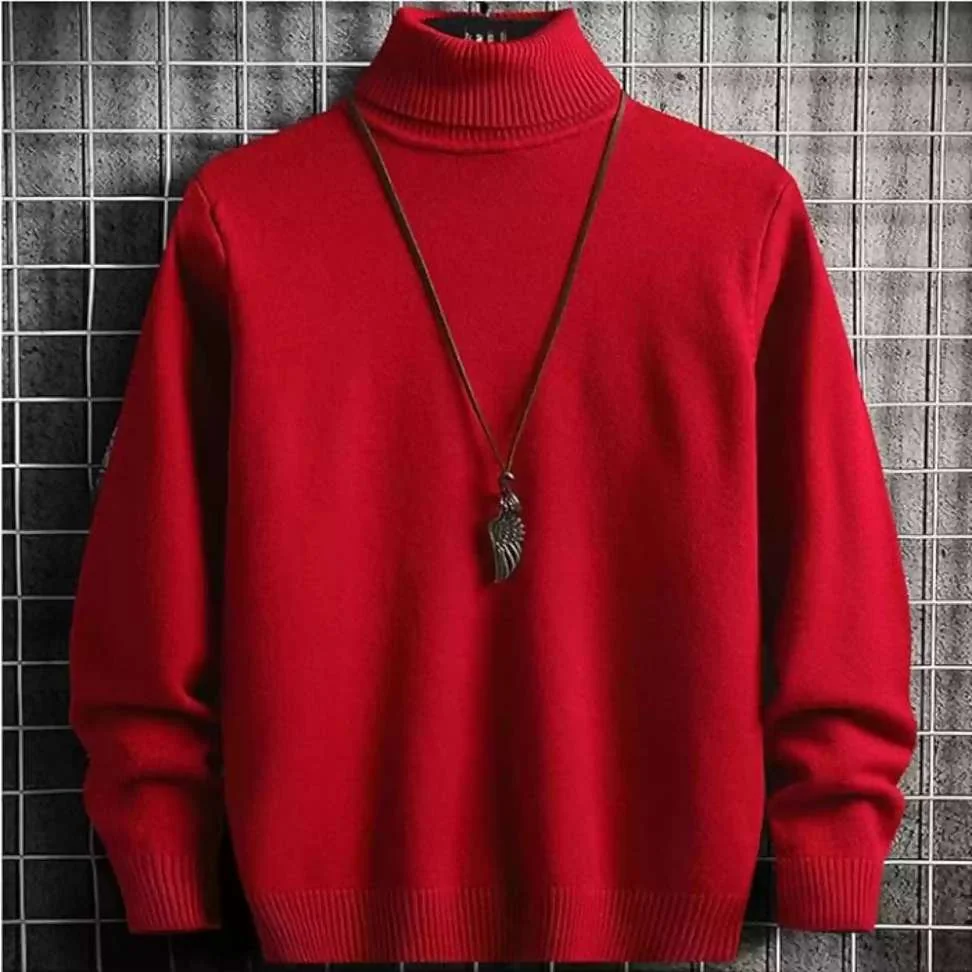 Solid High Neck Casual Women Wool Blend Red Sweater - Best Price ₹219 at Shopsy