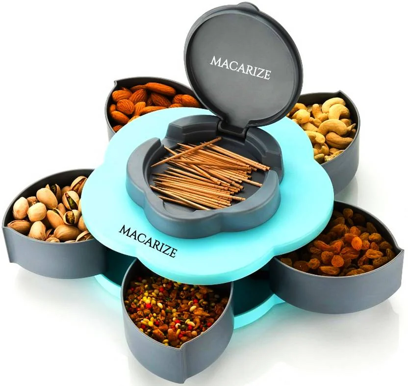 MACARIZE Plastic Grocery Container  - 1500 ml  (Grey, Blue)