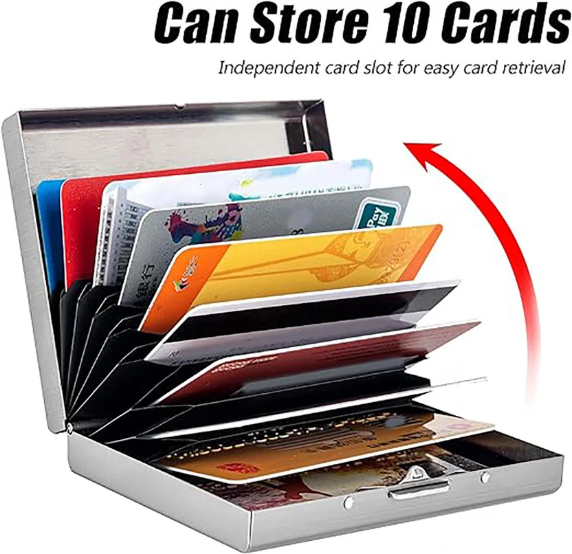 Flipkart SmartBuy Silver RFID Blocking 10 Slot Metal La...