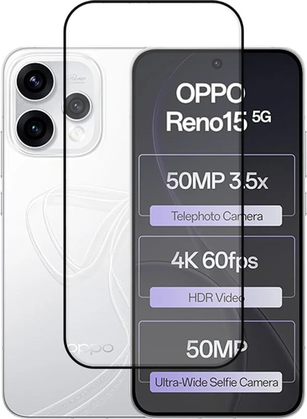 SMARTCASE Edge To Edge Tempered Glass for Oppo Reno 15 ...