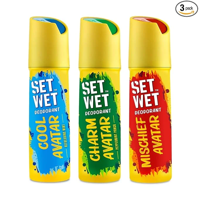 SET WET Deodorant Spray Perfume Cool, Charm & Mischief Avatar for men, 150ml (Pack of 3) - Best Price ₹254 at Amazon
