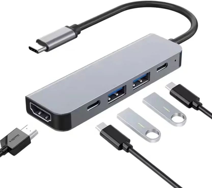 Aliens 5-in-1 Type-C Hub to HDMI 4K@30Hz, Type C 2.0, U...