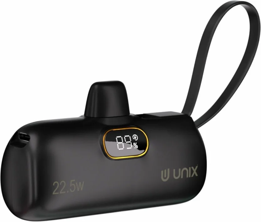 Unix 5000 mAh 22.5 W Compact Pocket Size Power Bank