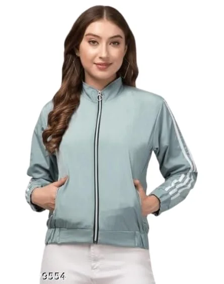 Women’s Solid Full Sleeve Modern Stylish Jacket – Lightweight green S - Best Price ₹438 at Amazon