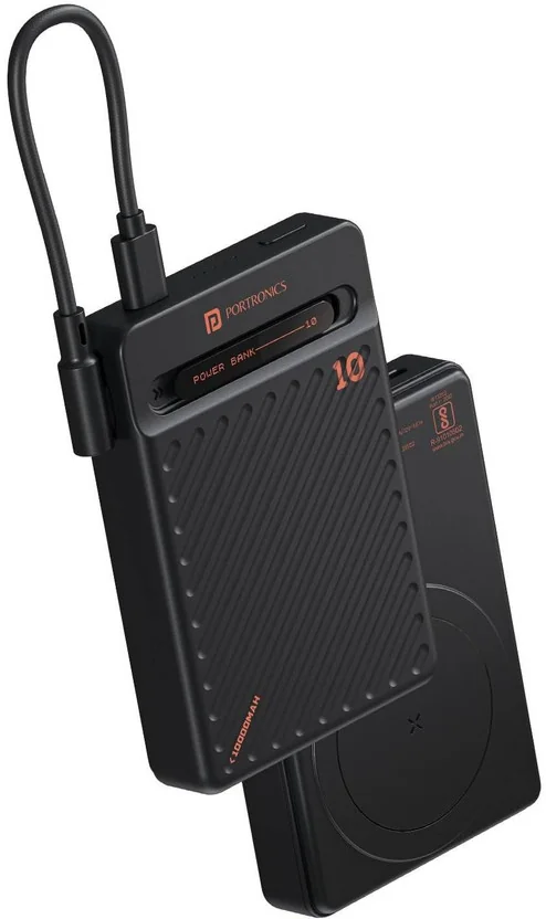 Portronics 10000 mAh 20 W Wireless Slim Pocket Size Pow...