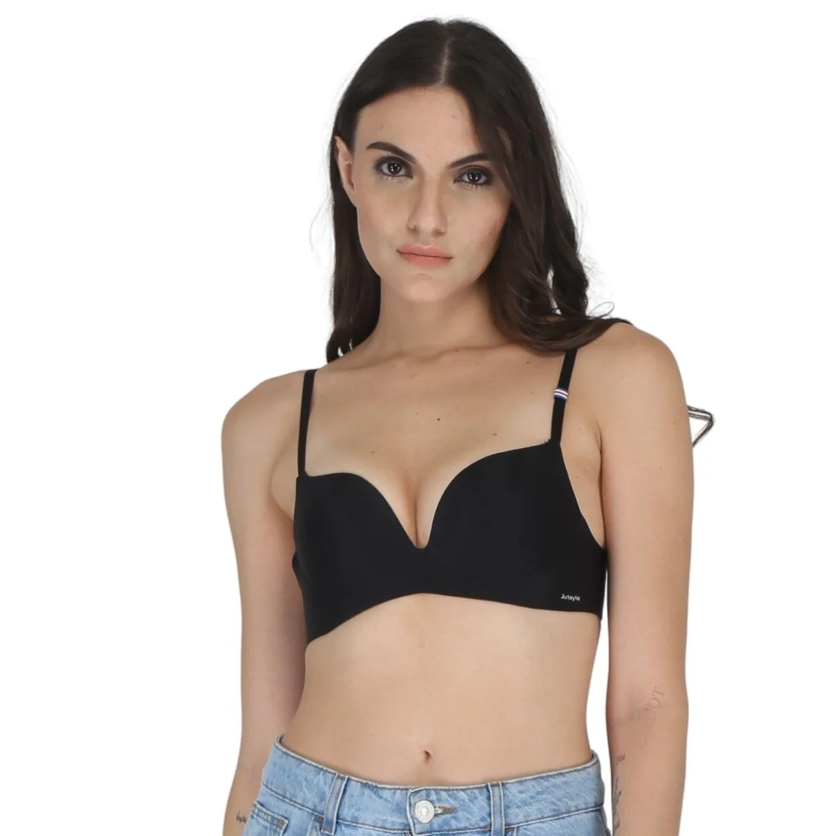 Women Sexy Seamless Bras Push Up Lingerie Sexy Adjustable Shoulder Strap Underwear Bralette (Black)