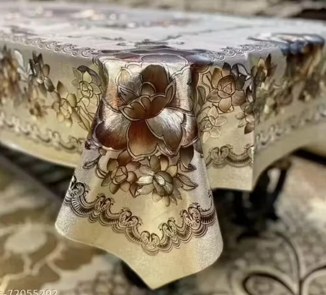 Jainco Decor ® PVC Dining Waterproof Protector Center Table Cover ,Tablecloth ,36*60 inches (Golden, Brown) - Best Price ₹154 at Meesho