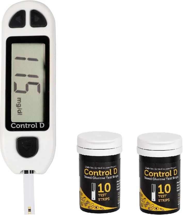 Control D White Sugar Testing Meter with 20 Strips Gluc...