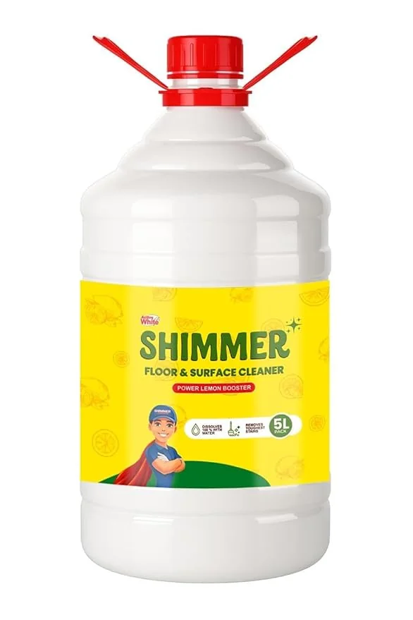 Shimmer Floor & Surface Cleaner Phenyl – 5L Mega Jar | Power Lemon Booster Formula | Long Lasting Fragrance - Best Price ₹199 at Amazon