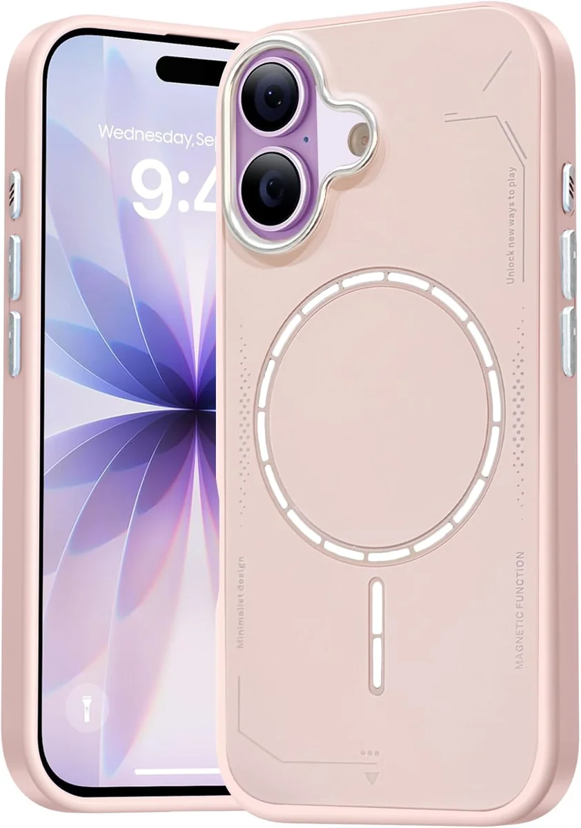 DIZORO Premium Magnetic Shockproof for iPhone 17 case, [Military Grade Drop Protection][Fit for MagSafe], Slim Anti-Fingerprint & Soft Touch Cover for iPhone 17,Pink