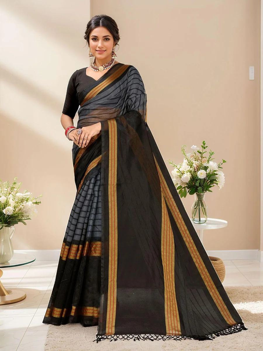 Anouk Rustic Striped Zari Ilkal Saree - Best Price ₹1499 at Myntra