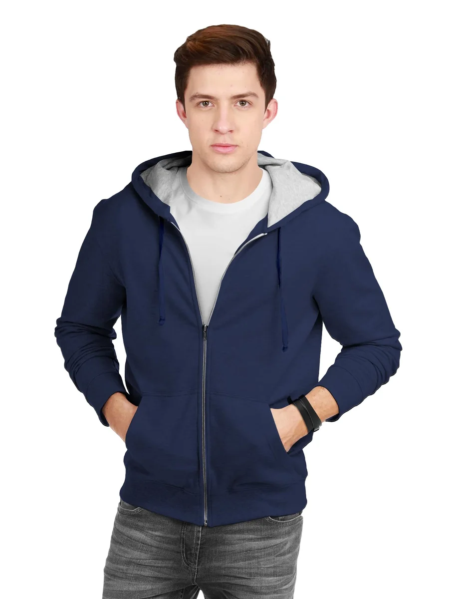 Men's Cotton Hooded Sweatshirt with Zip