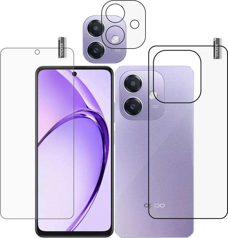 BOMGUARD Front and Back Tempered Glass for OPPO A3x Wit...