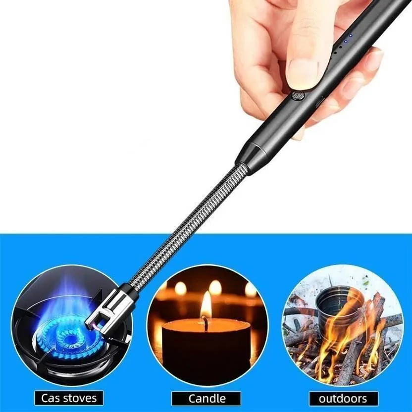 EBLOOMING Flexible Rechargeable Electric Kitchen Lighter for Gas Candle Stove Aluminium Electronic Gas Lighter  (Multicolor, Pack of 1)
