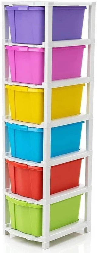 J K INTERNATIONAL 6 Compartments Plastic Modular Drawer...