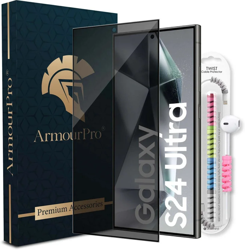 ArmourPro Edge To Edge Tempered Glass for Samsung S24 U...