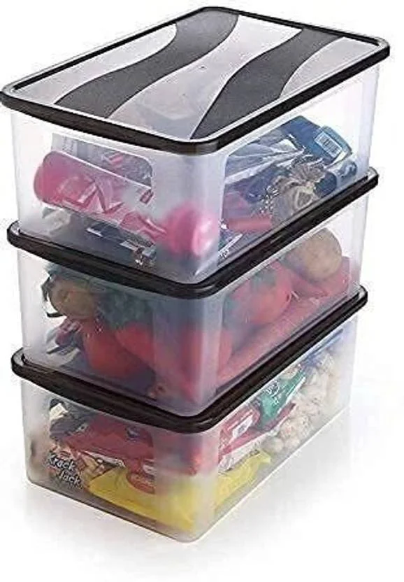 UK ZONE Plastic Plastic Storage Basket (Pack of 3) Storage Basket  (Pack of 3) - Best Price ₹233 at Flipkart