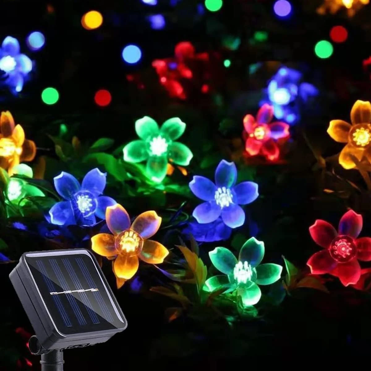 Epyz Solar Sakura Flower String Lights, 19.5 Feet 30 Led Blossom Flower String Light Solar Power For Decorations [ Multicolour, Pack Of 1 ](Plastic)