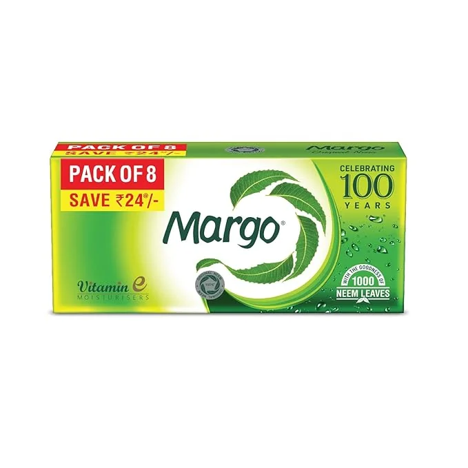 Margo Original Neem Soap 125gm X 8 | Powered With Goodness of 1000 Natural Neem Leaves | Soap for Clear and Beautiful Skin | Infused with Vitamin E for Moisturising - Best Price ₹216 at Amazon