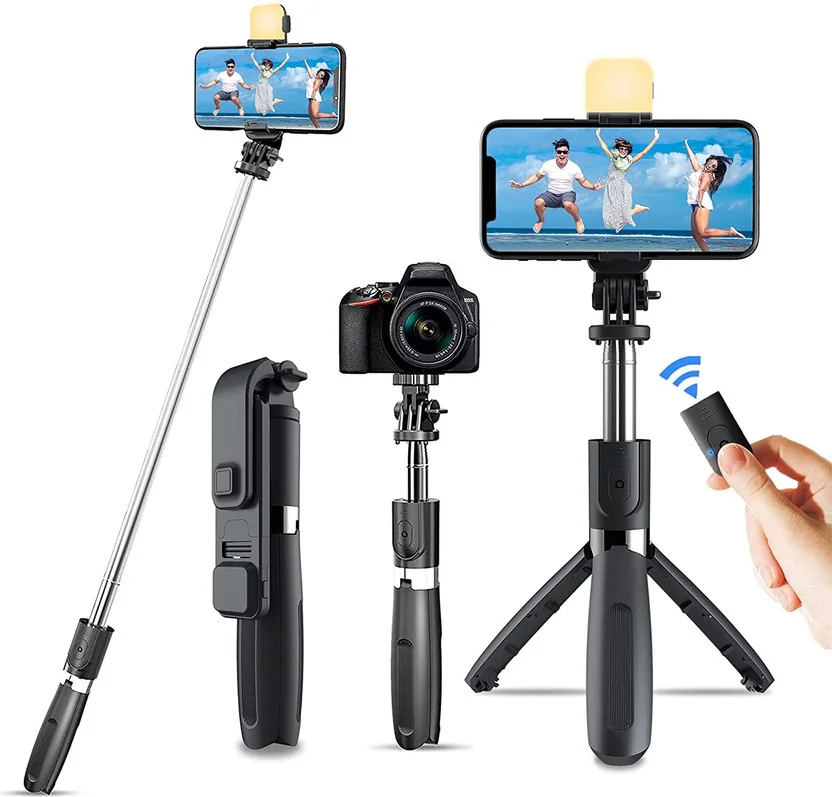 Hold up HOLD UP Selfie Stick Tripod with Light & Phone ...