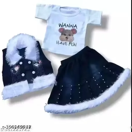 Baby girl kids stylish denim Clothing set - Best Price ₹170 at Meesho