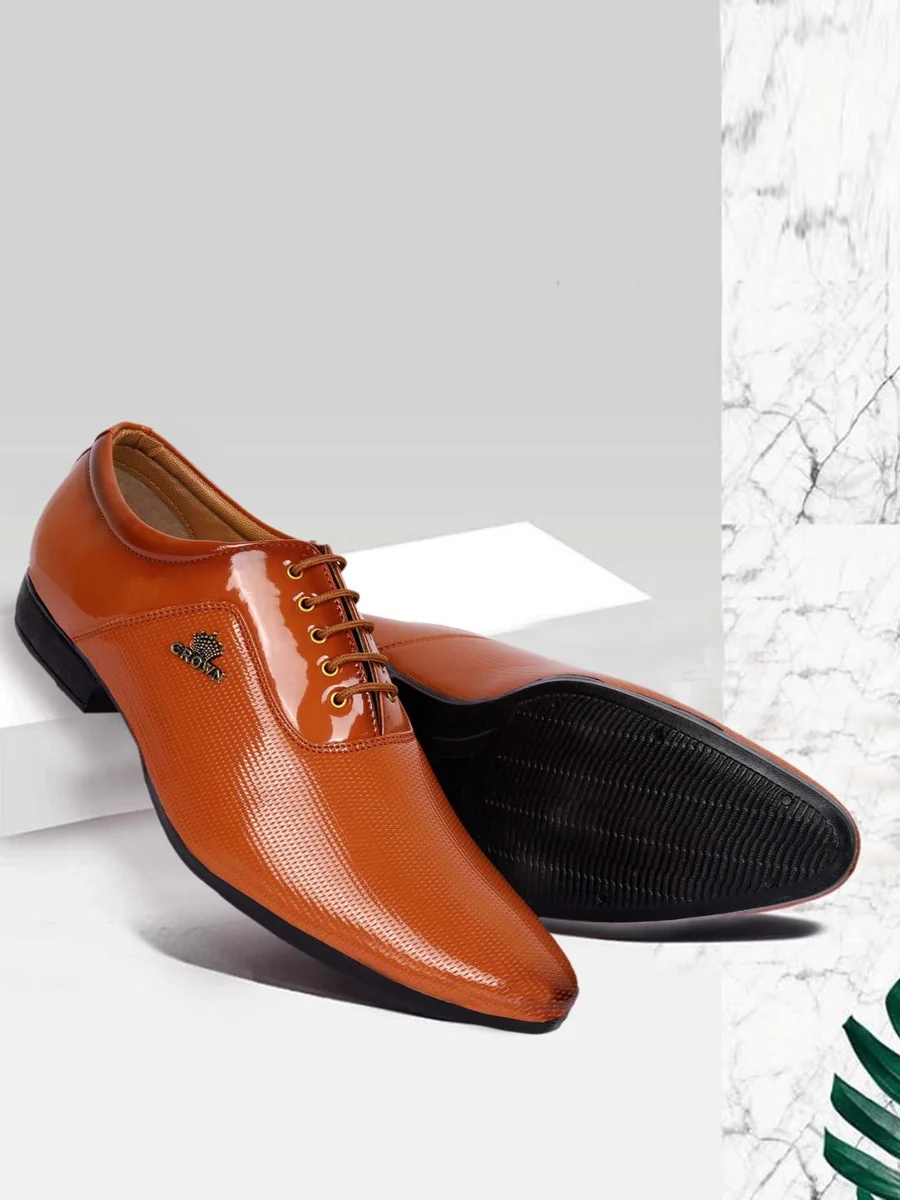 aadi Men Tan Brown Solid Formal Derby Shoes - Best Price ₹493 at Myntra