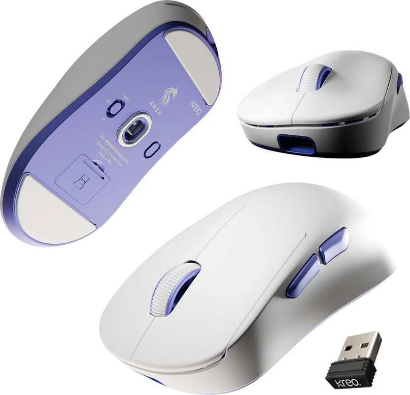 Kreo Anzu Ultralight Ergonomic Wireless Gaming Mouse fo...