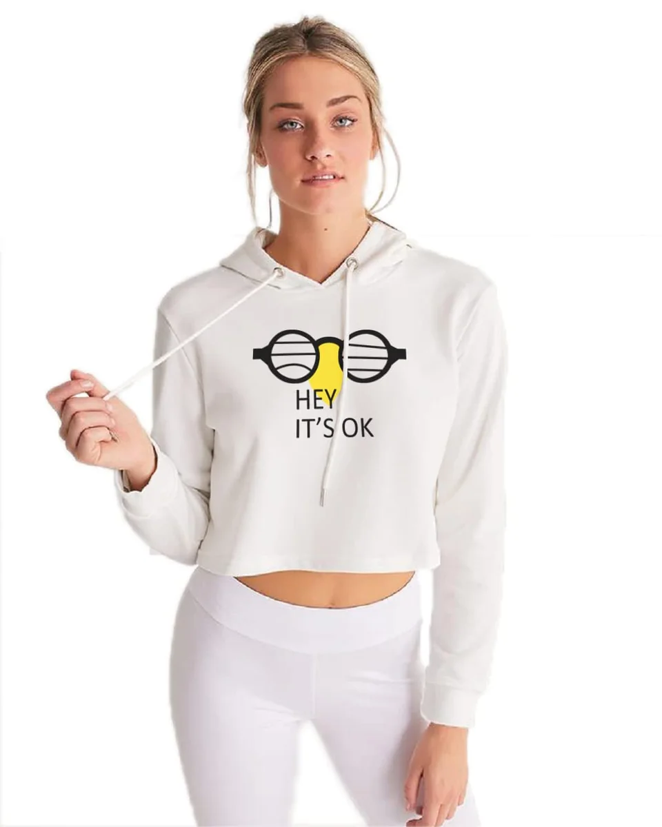 Women's Color Block Hoodie Casual Drawstring Pullover Sweatshirts Long Sleeve Crop Top