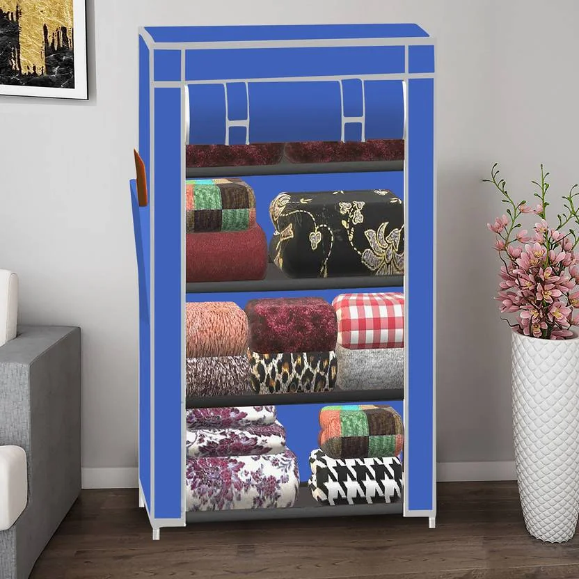Hridyani A4 Unique Color PP Collapsible Wardrobe  (Finish Color - A4 Blue, DIY(Do-It-Yourself)) - Best Price ₹363 at Flipkart