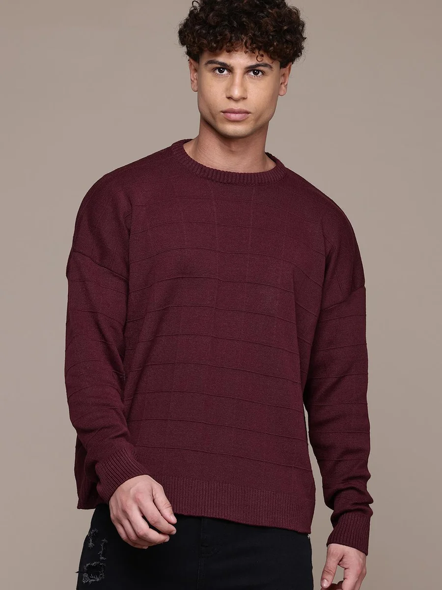 The Lifestyle Co. Self Design Striped Pullover
