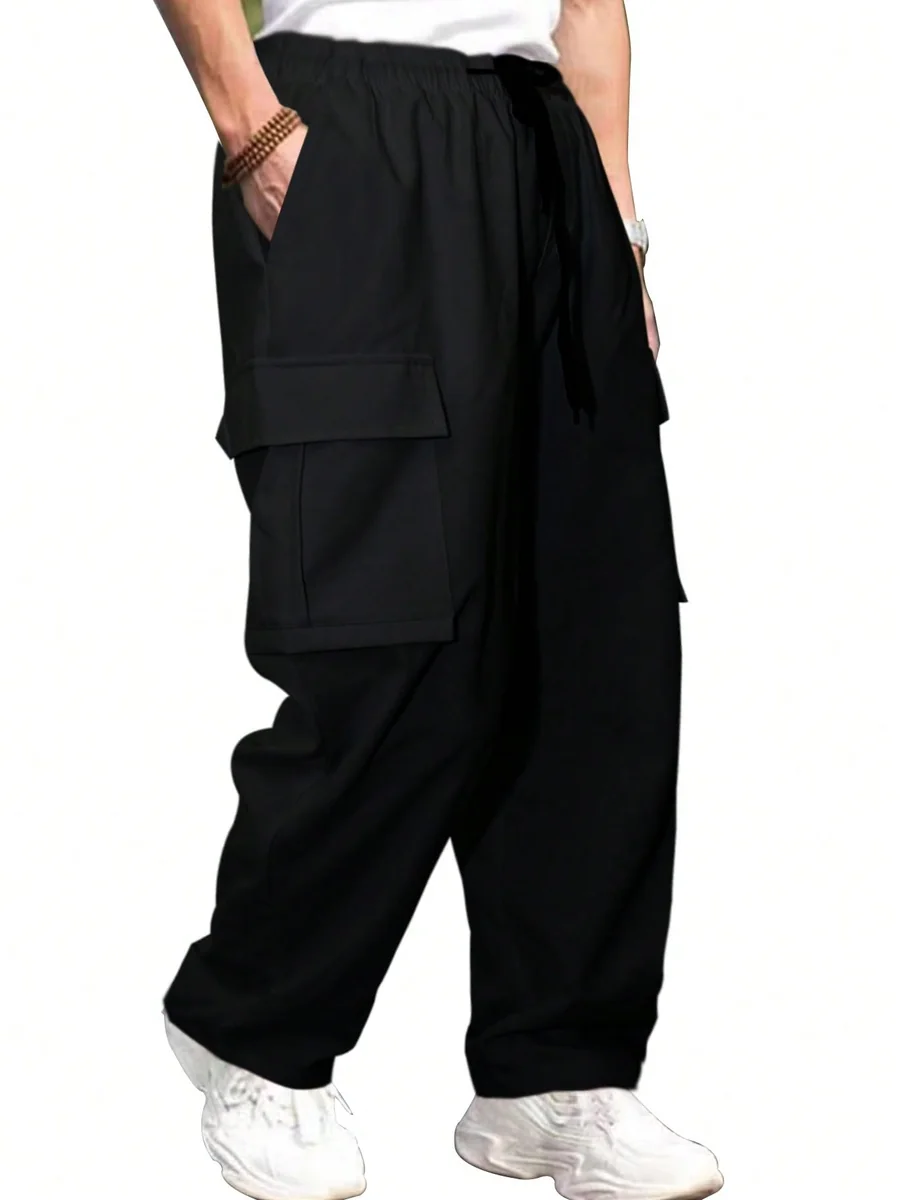 Men's Regular Fit Low Rise Polyester Cargos | Cargo Track Pant | Loose Fit | Regular Trouser (Available in Plus Size)