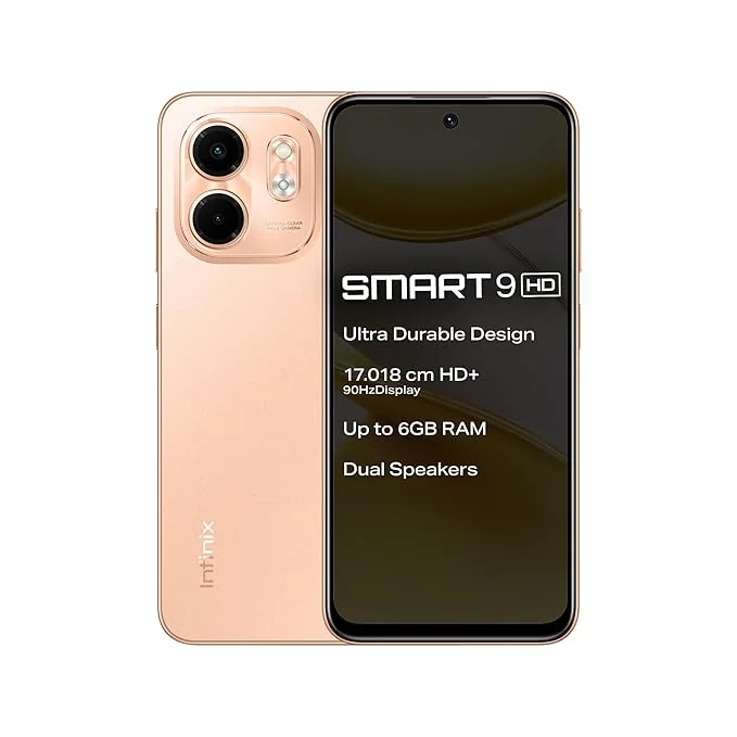 Infinix Smart 9 HD (Coral Gold, 3GB RAM, 64GB Storage) | 250K+ Drop Tests | 90Hz Punch Hole Display | 5000mAh Battery - Best Price ₹6699 at Amazon