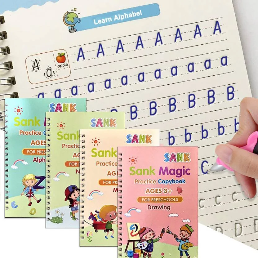 ZEQTOS Magic practice copy book for preschool child 4Book+10Refills  (Multicolor) - Best Price ₹115 at Flipkart